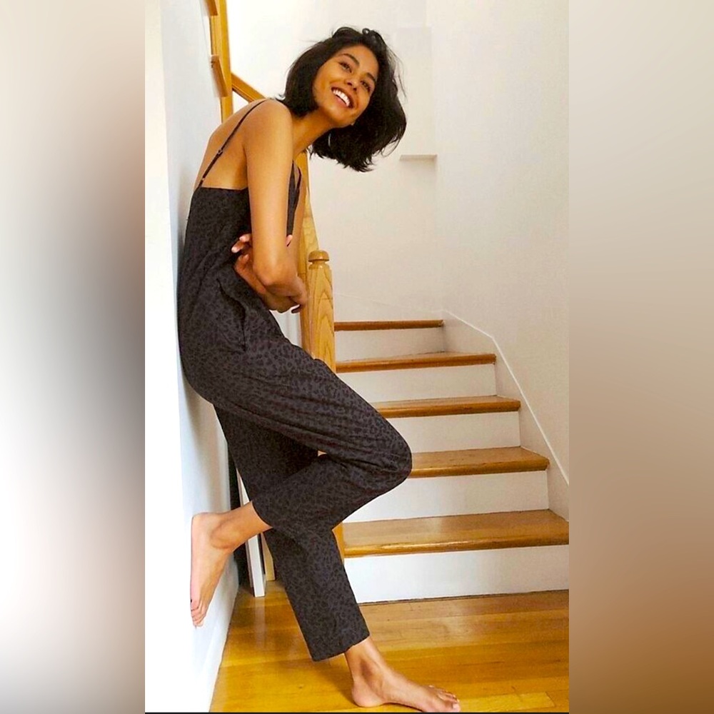 Sundry Leopard Print Jumpsuit